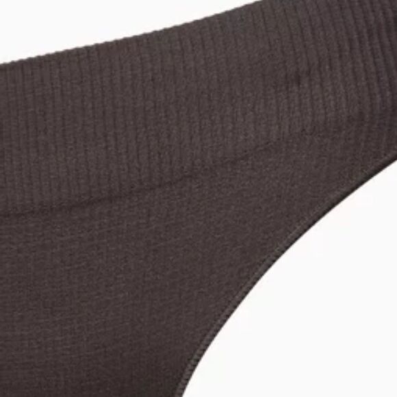 NWT SKIMS Rib Thong In Bone High Waist Thong In Cocoa Brown Panty - Picture 3 of 5